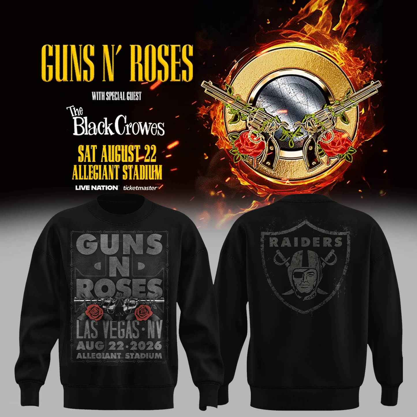 Limited Edition Guns N’ Roses Tour 2026 Sweatshirt