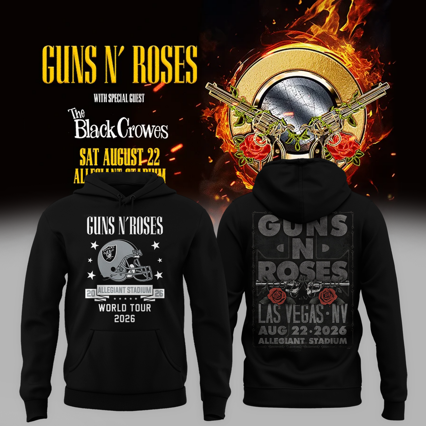 Limited Edition Guns N’ Roses Tour 2026 Hoodie