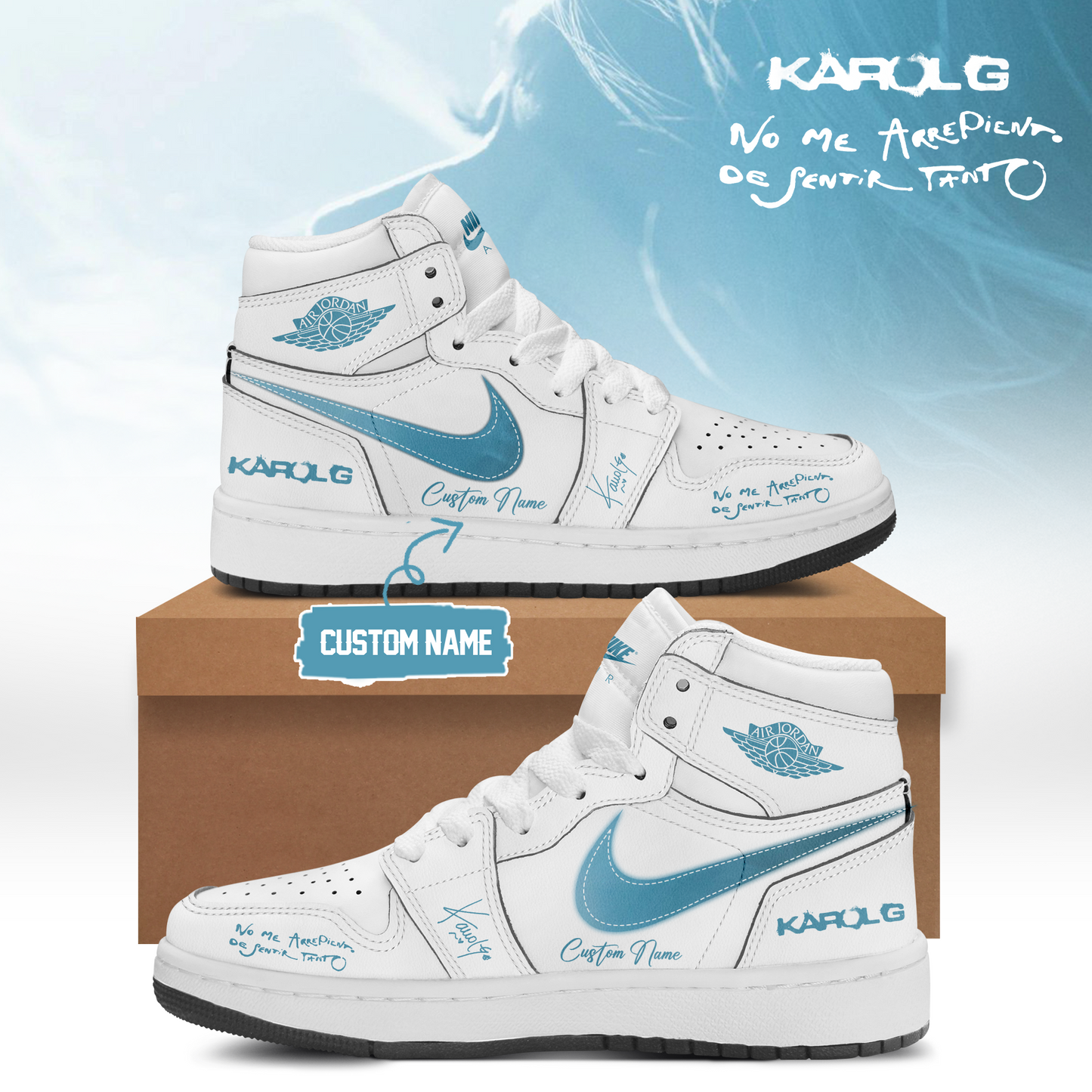 .KaRol G Album “NO ME ARREPIENTO DE SENTIR TANTO” 🩵 – Shoes