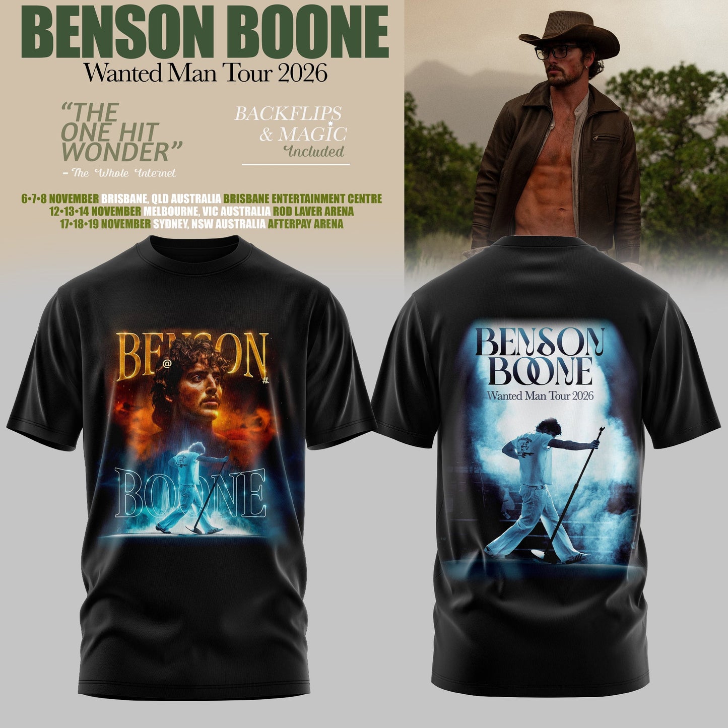 BENSON BOONE – WANTED MAN TOUR 2026 TEE
