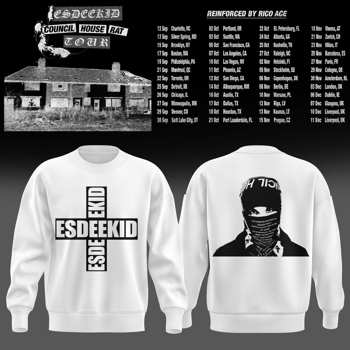 Council House Rat Tour Vintage Graphic Sweatshirt
