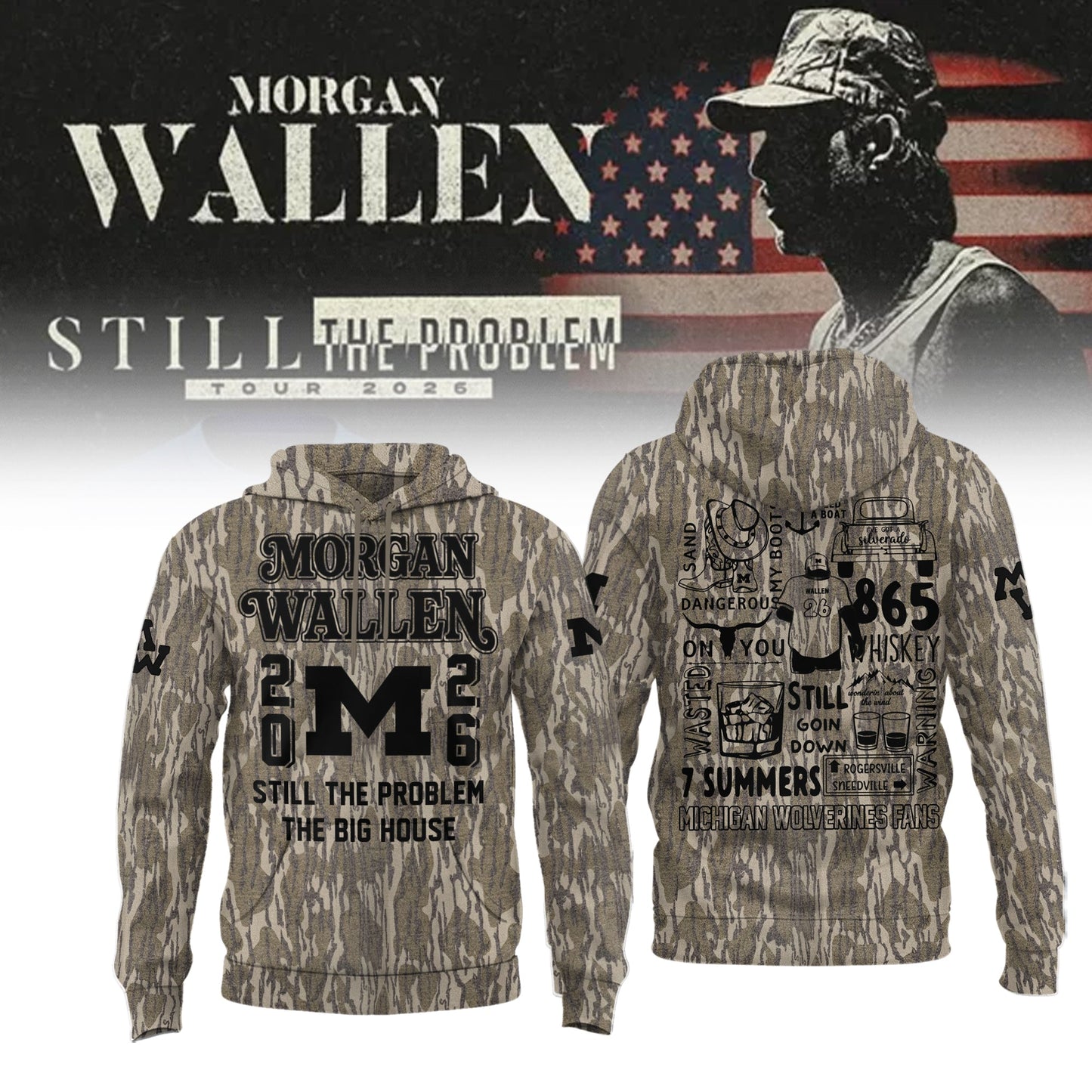 Hoodie MW x Michigan Wolverines Football - Still The Problem Tour 2026 Hoodie