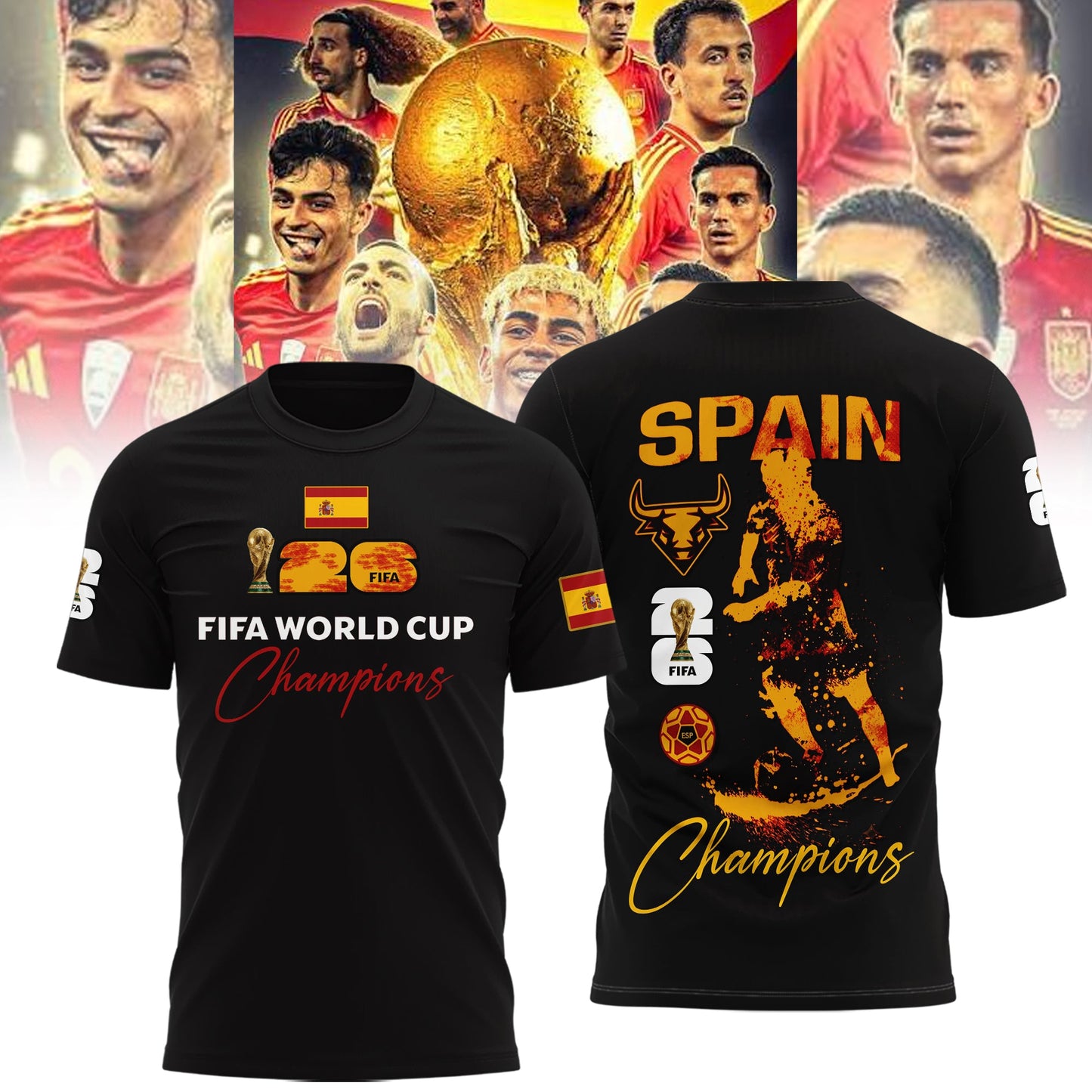 Limited Edition Spain National Football Team 2026 Wolrd Cup Champions Shirt