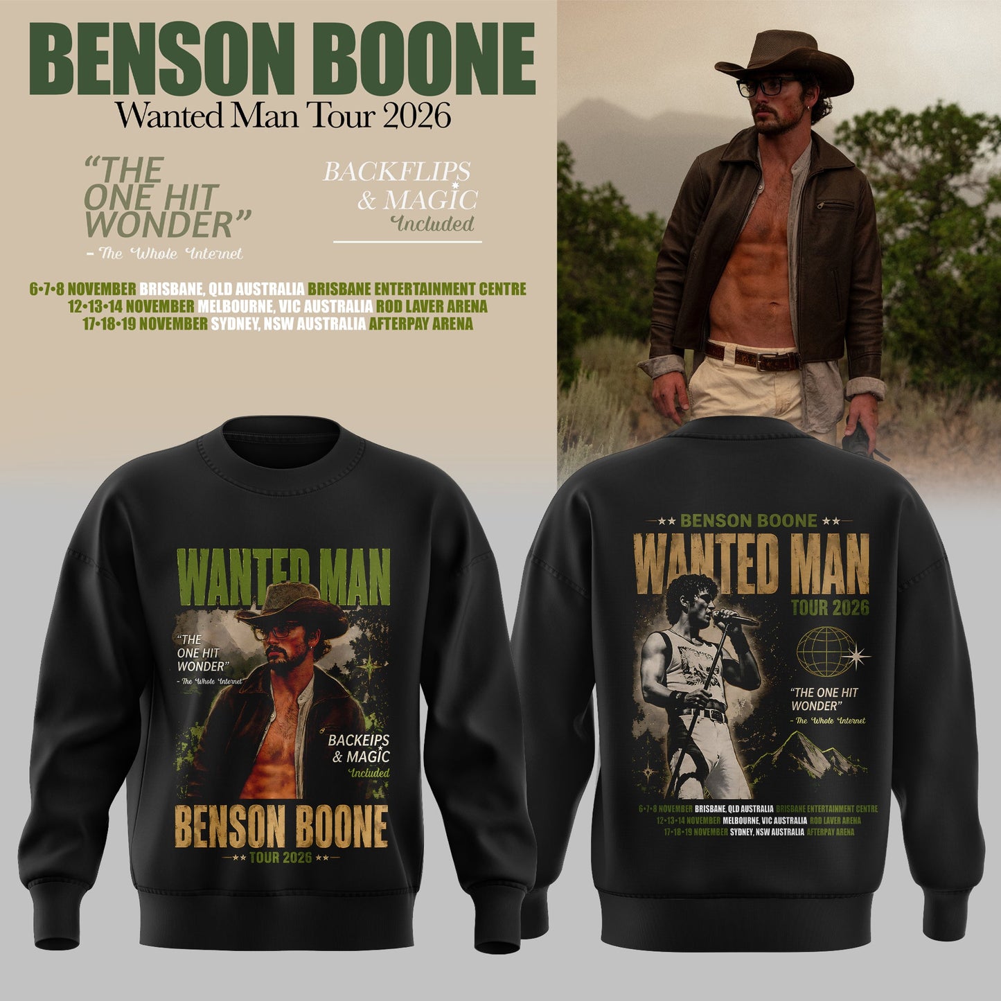 BENSON BOONE – WANTED MAN TOUR 2026 SWEATER
