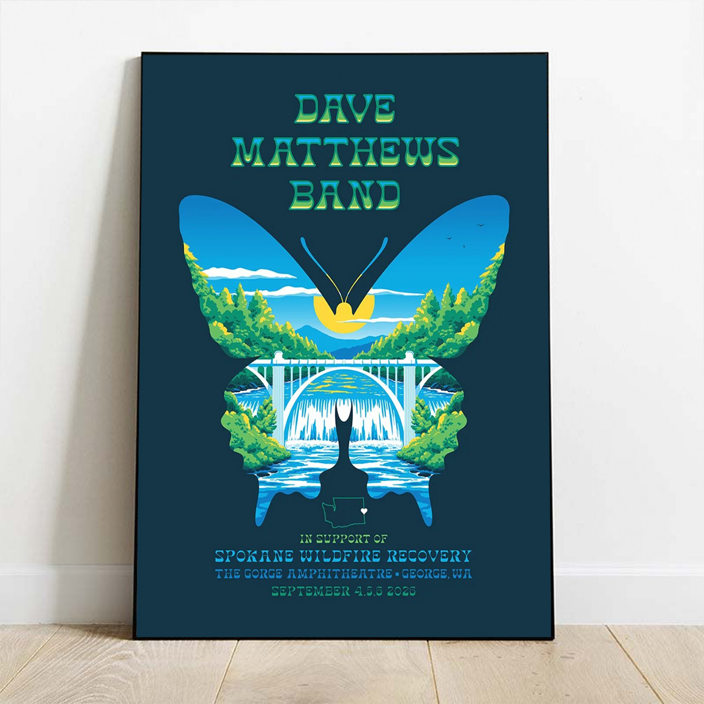 Dave Matthews Band George WA 2026 Gig Poster Live At The Gorge On September 4 5 6 2026 Home Decor Poster Canvas