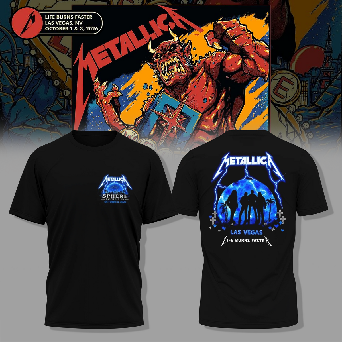 Life Burns Faster, Las Vegas - M72 World Tour T-shirt