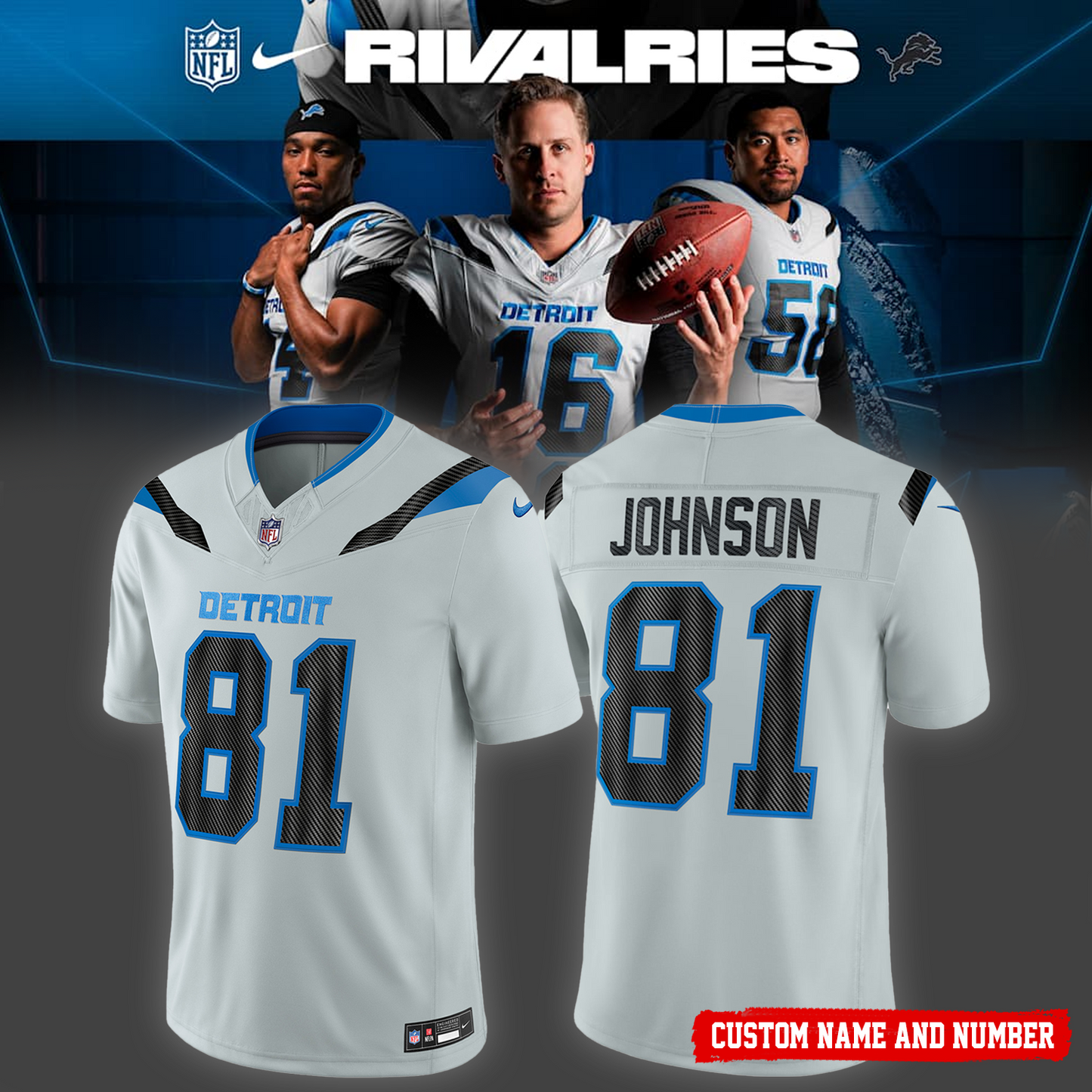 Unisex Detroit Lions 2026 Rivalries Special Football Jersey