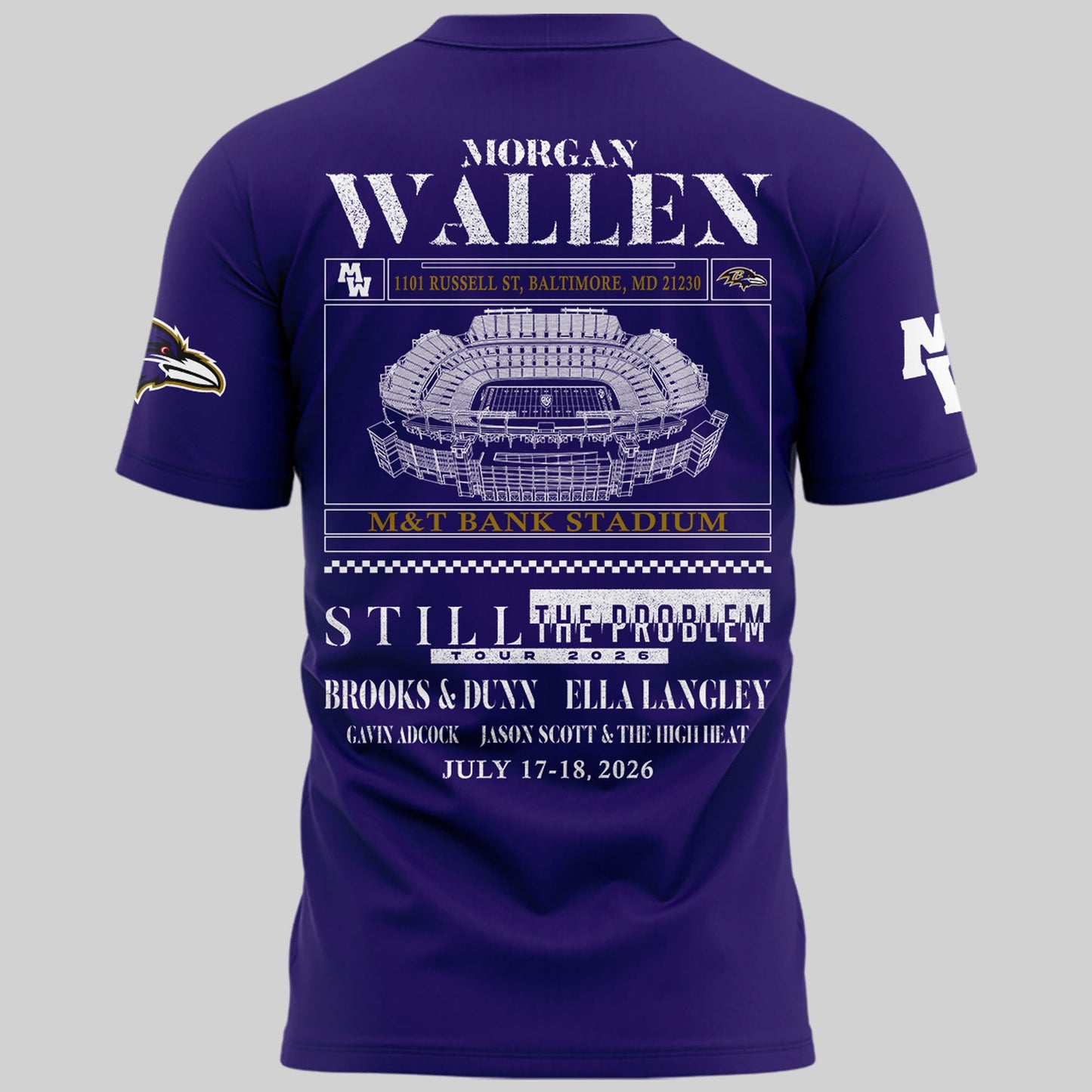 Exclusive Version Baltimore Ravens x Morgan Wallen Tshirt 2026
