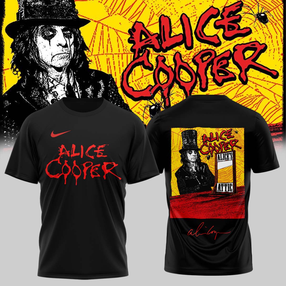 ,,.Alice Cooper “Alice’s Attic Tour” 2026 Signed– Shirt