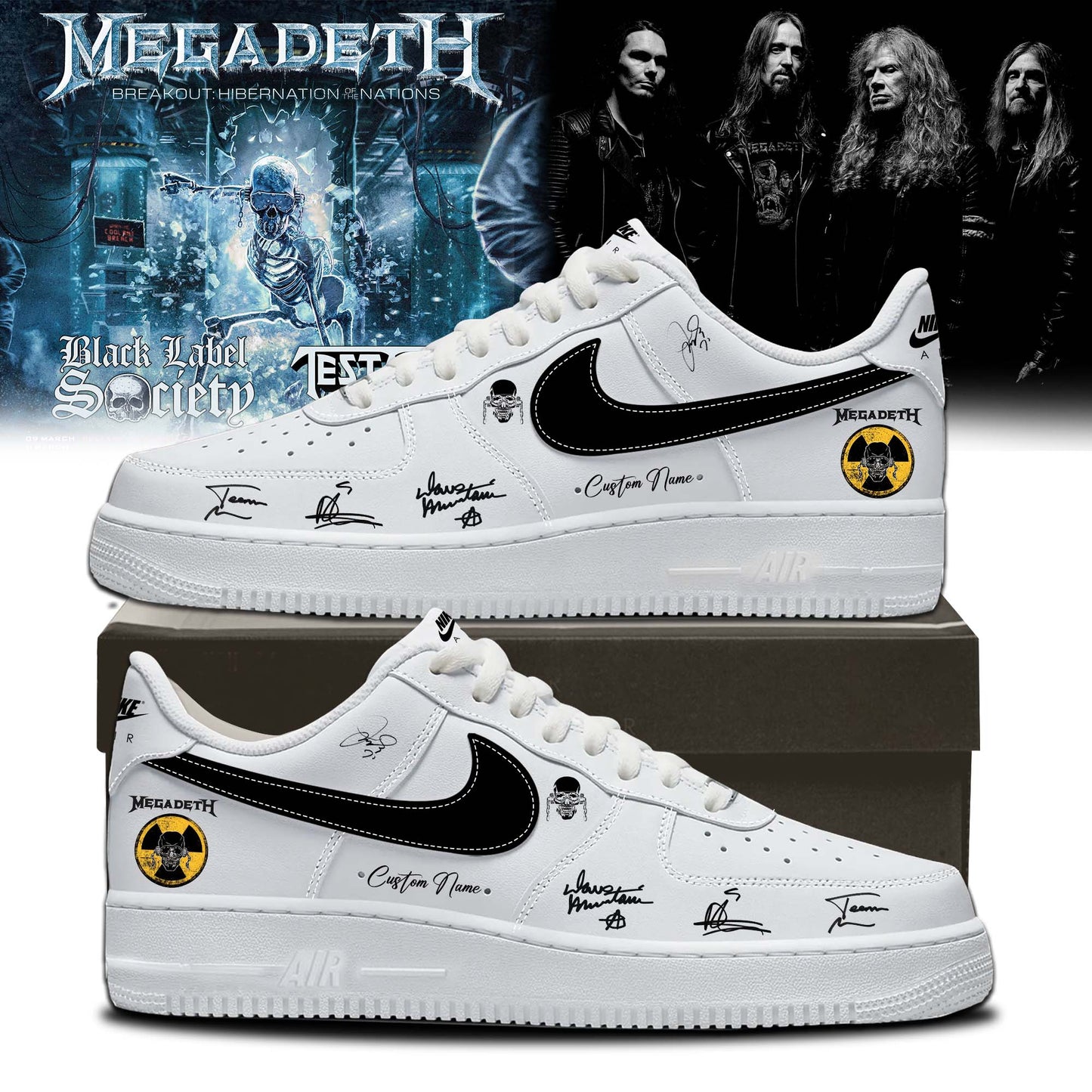 Megadeth Limited Signed Shoes AF1