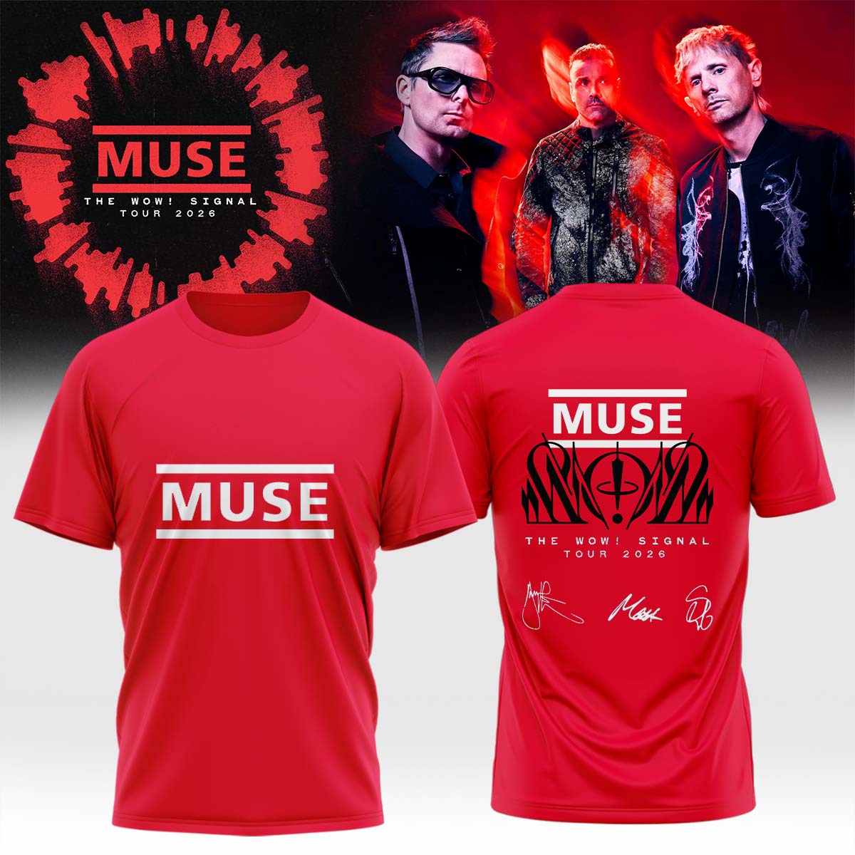 ,,.Muse The Wow! Signal Tour 2026 Limited Edition Signature – Tshirt