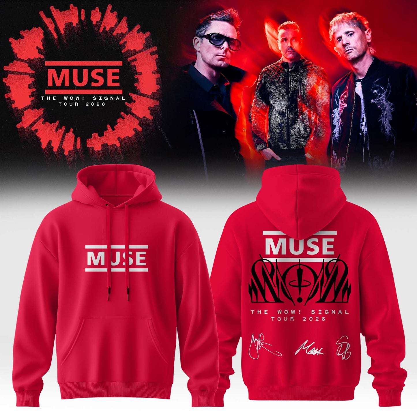 ,,,Muse The Wow! Signal Tour 2026 Limited Edition Signature – Hoodie