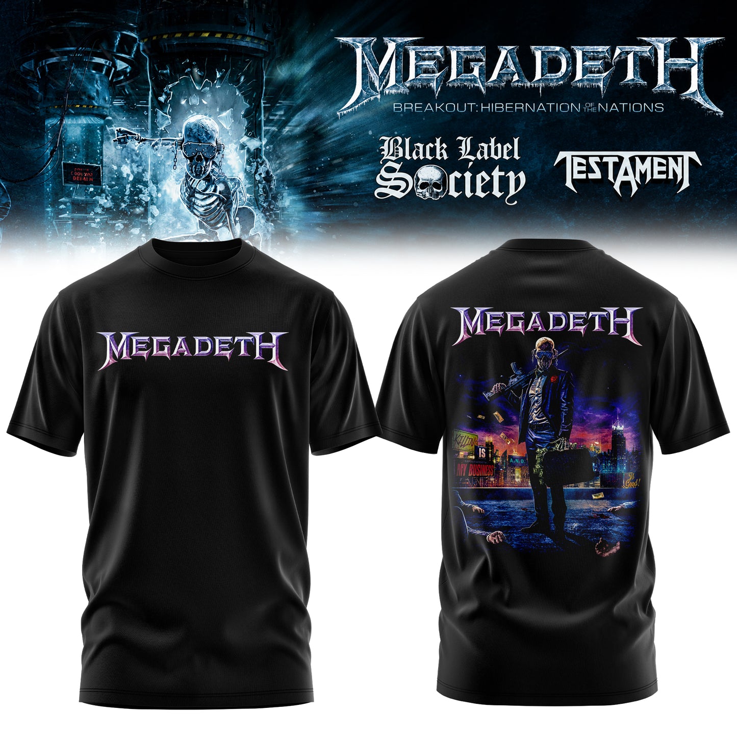 Megadeth Breakout: Hibernation of Nations Europe Tour 2026 Tshirt