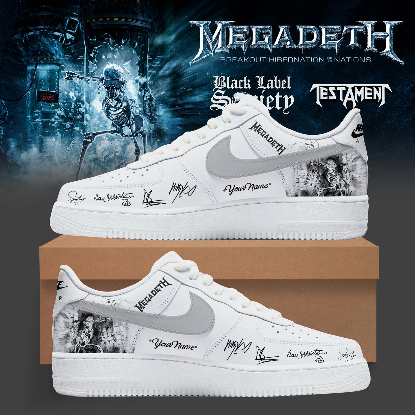 Rust In Peace Premium 3D Personalized Sneakers AF1