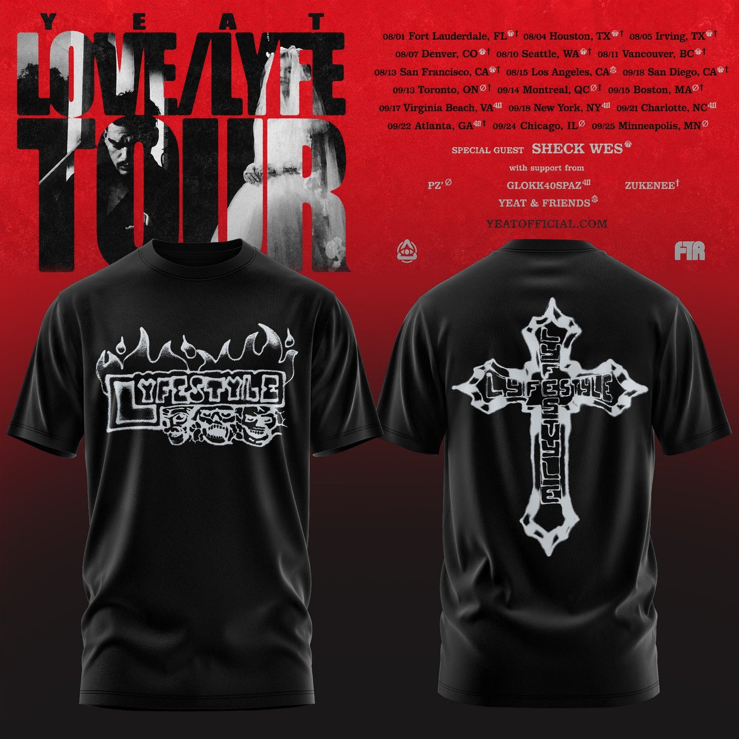 _YEAT – LOVE/LYFE TOUR T-Shirt Premium Graphic