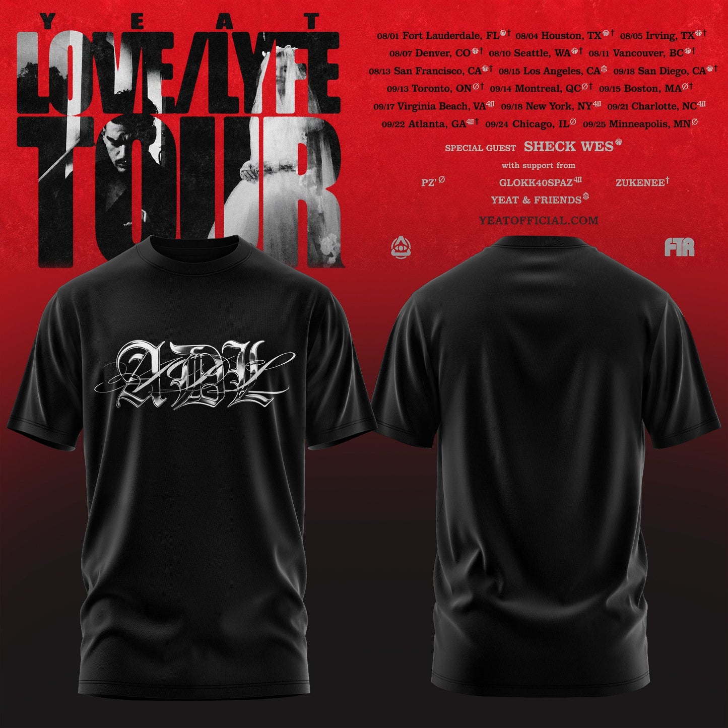 _YEAT – LOVE/LYFE TOUR T-Shirt Premium Graphic