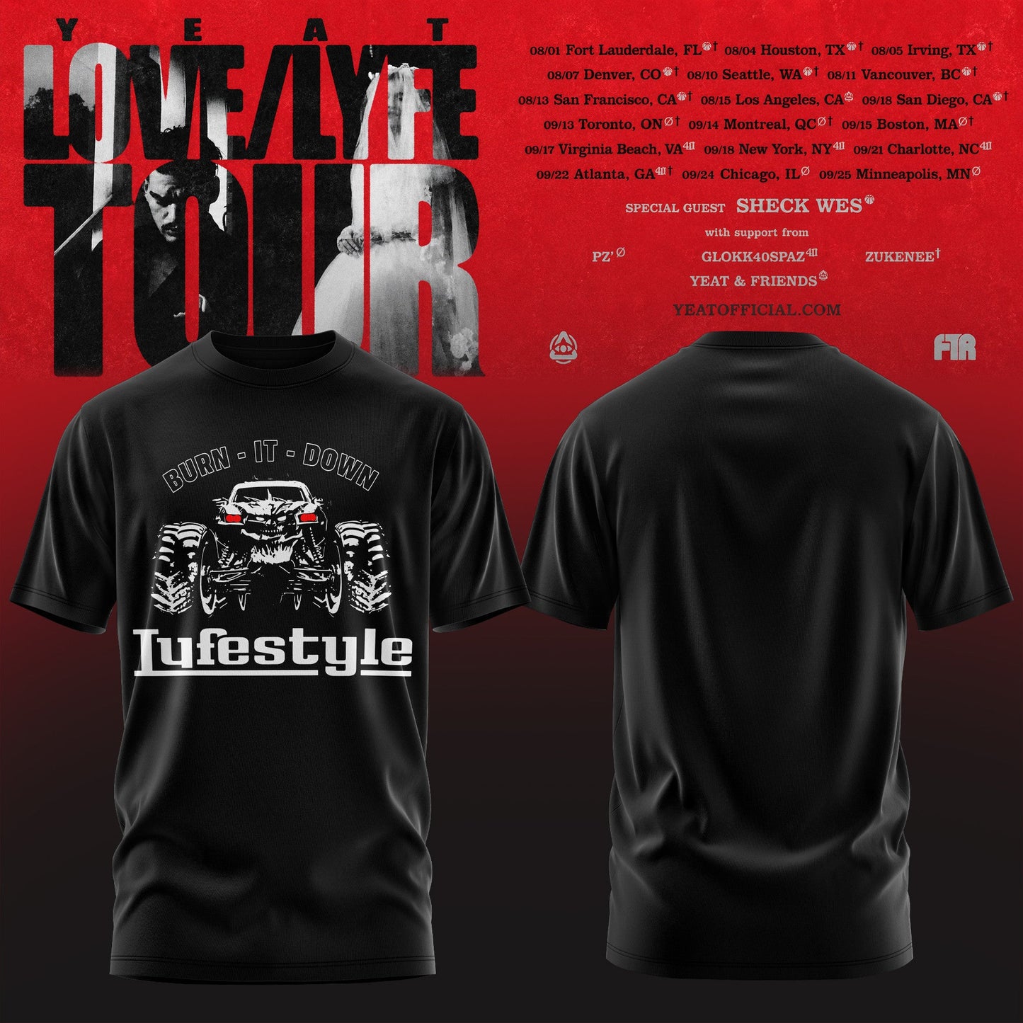 _YEAT – LOVE/LYFE TOUR T-Shirt Premium Graphic