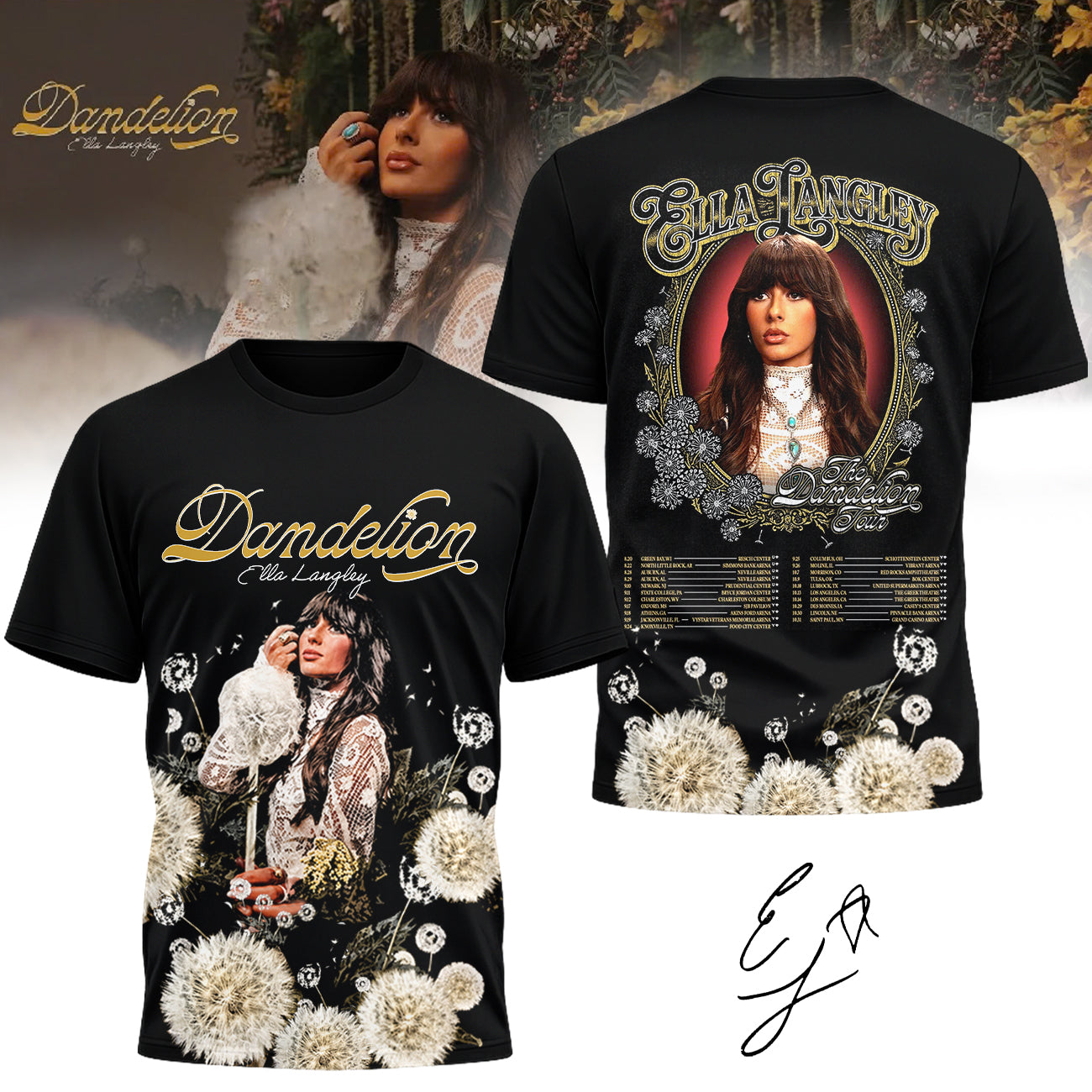 Limited Edition Ella Langley “The Dandelion Tour 2026” T-Shirts