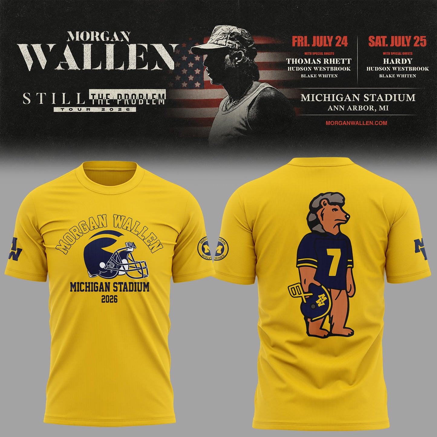 Exclusive Morgan Wallen x Michigan Football Tshirt 2026