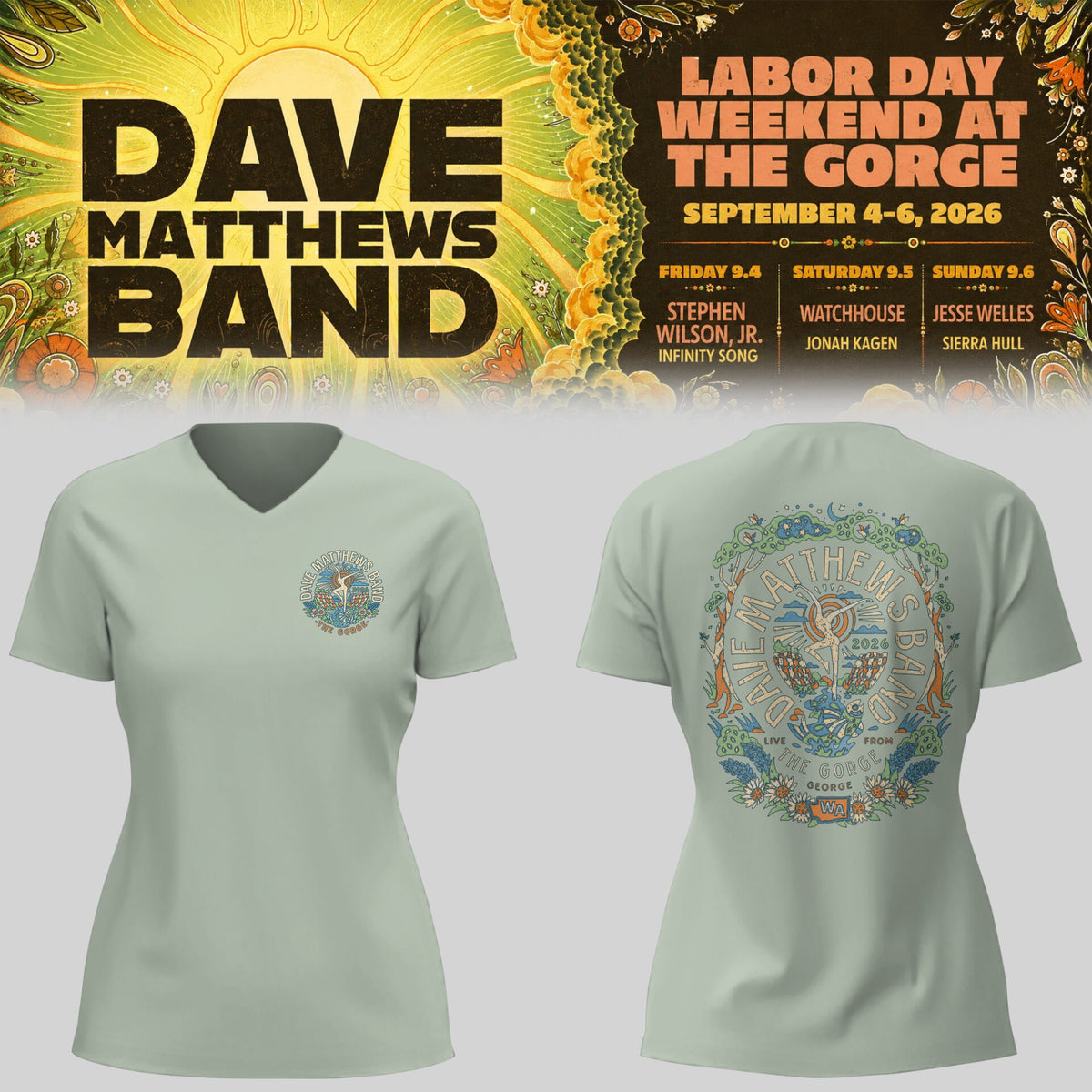 Limited Edition Labor Day Weekend at The Gorge V-neck TShirt