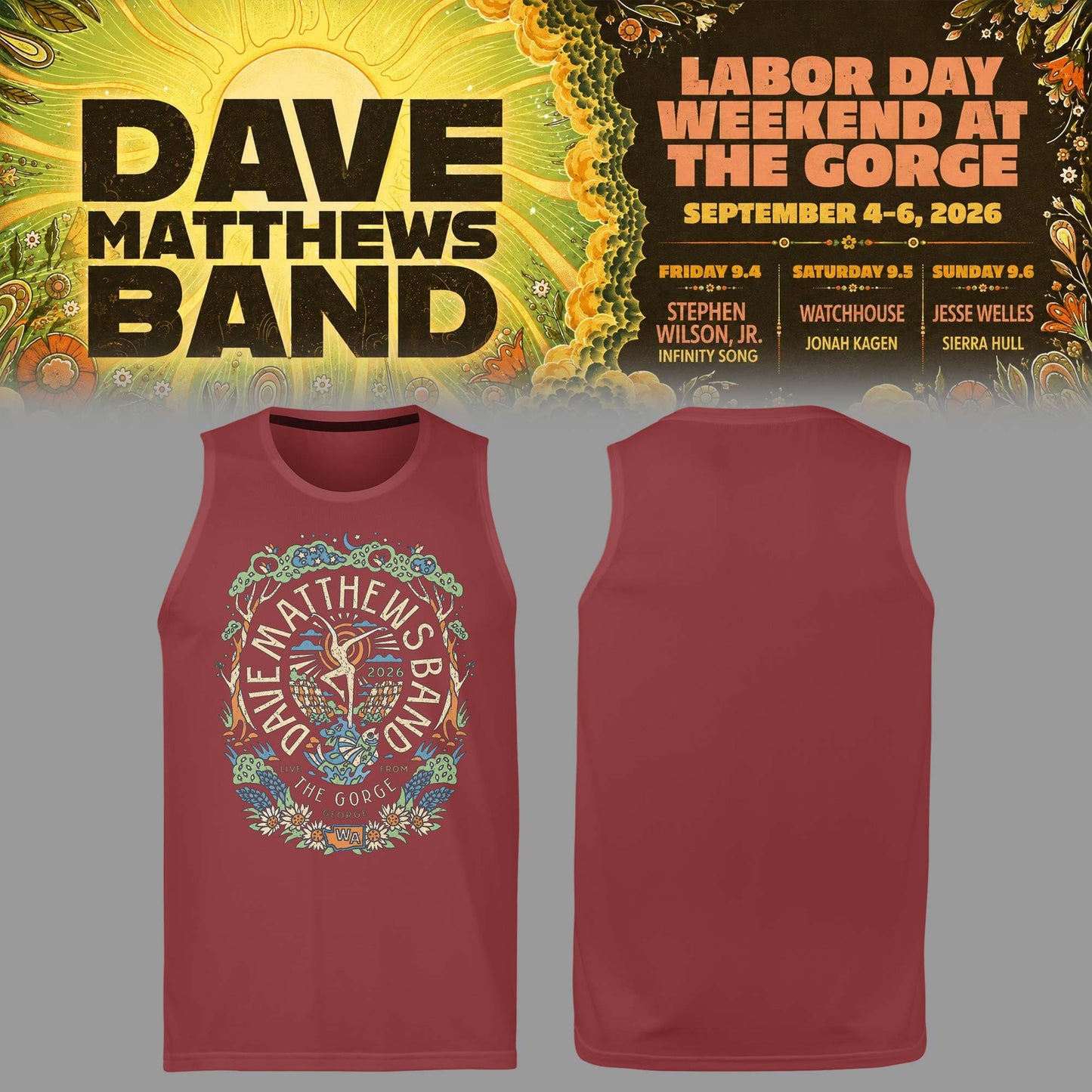 Limited Edition Labor Day Weekend at The Gorge Tank Top