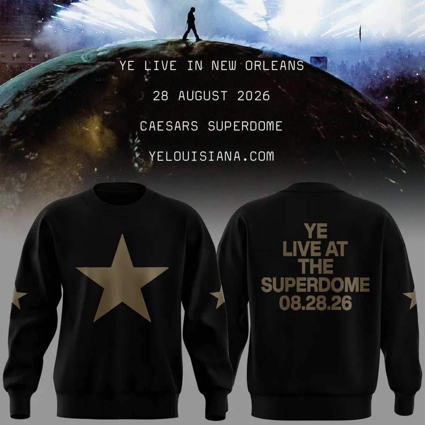 Ye Live At The Superdome Tour 2026 Pullover SWEATSHIRT