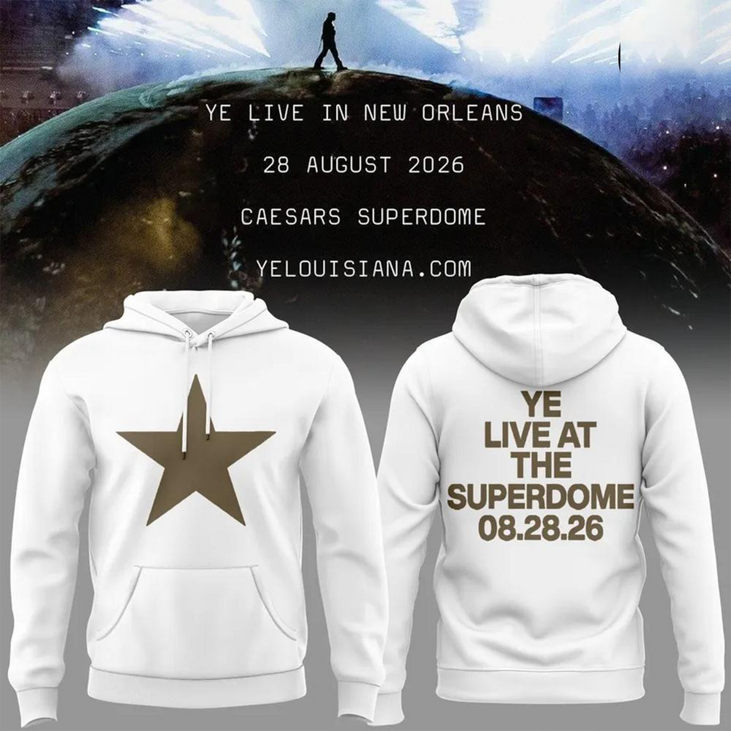 Ye Live At The Superdome Tour 2026 Pullover Hoodie