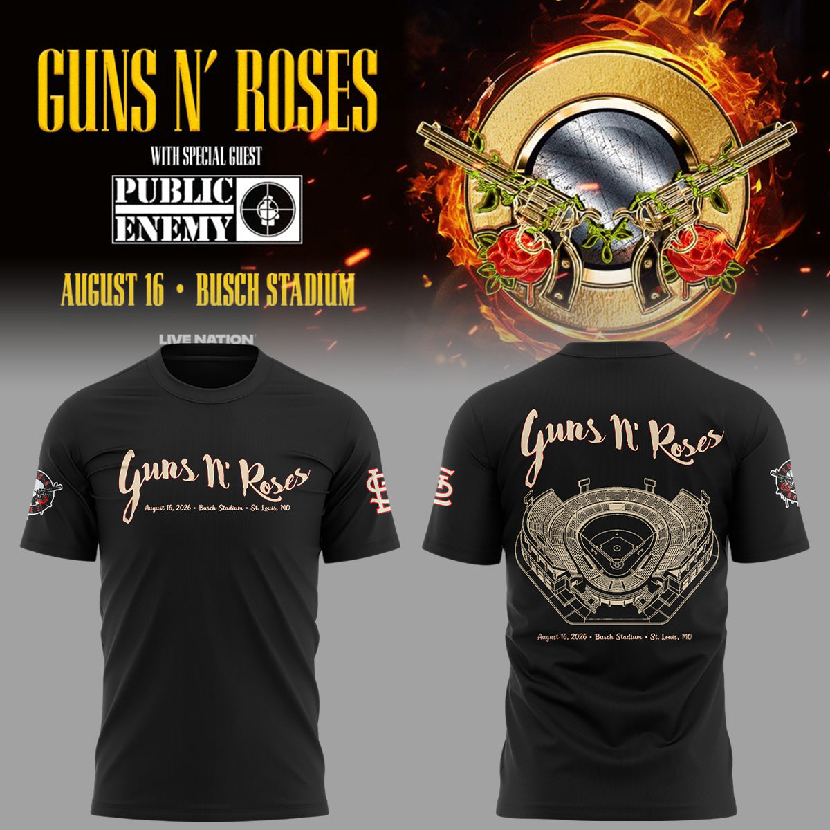 Exclusives Guns N' Roses x St. Louis Cardinals T-Shirt