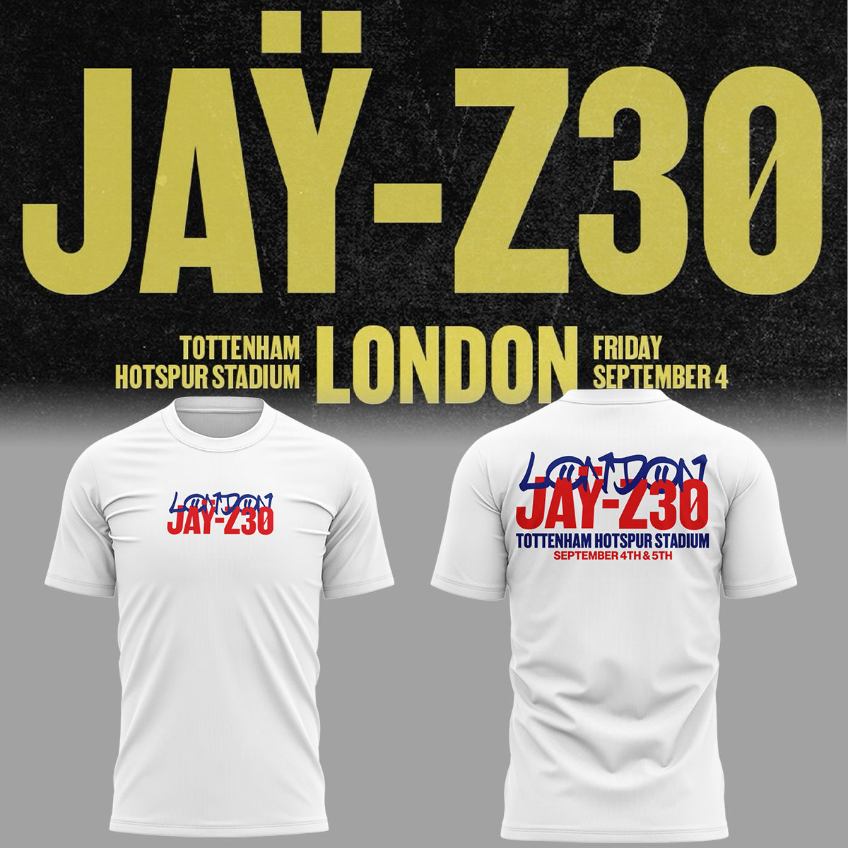 Limited Edition Jay-Z30 Tour LONDON Tshirt