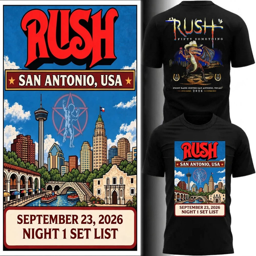 Rush San Antonio, USA Night 1 Set List September 23, 2026 Tshirt
