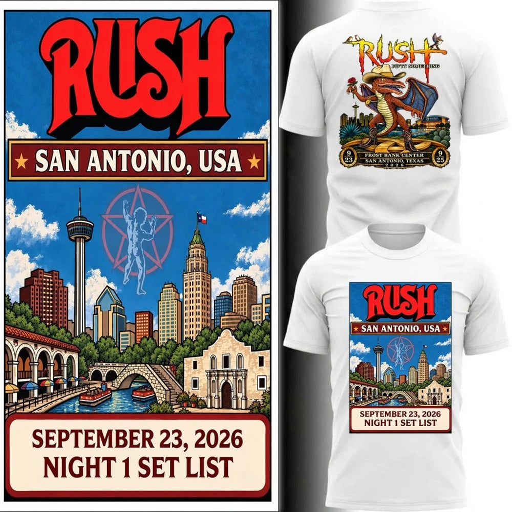 Rush San Antonio, USA Night 1 Set List September 23, 2026 Tshirt