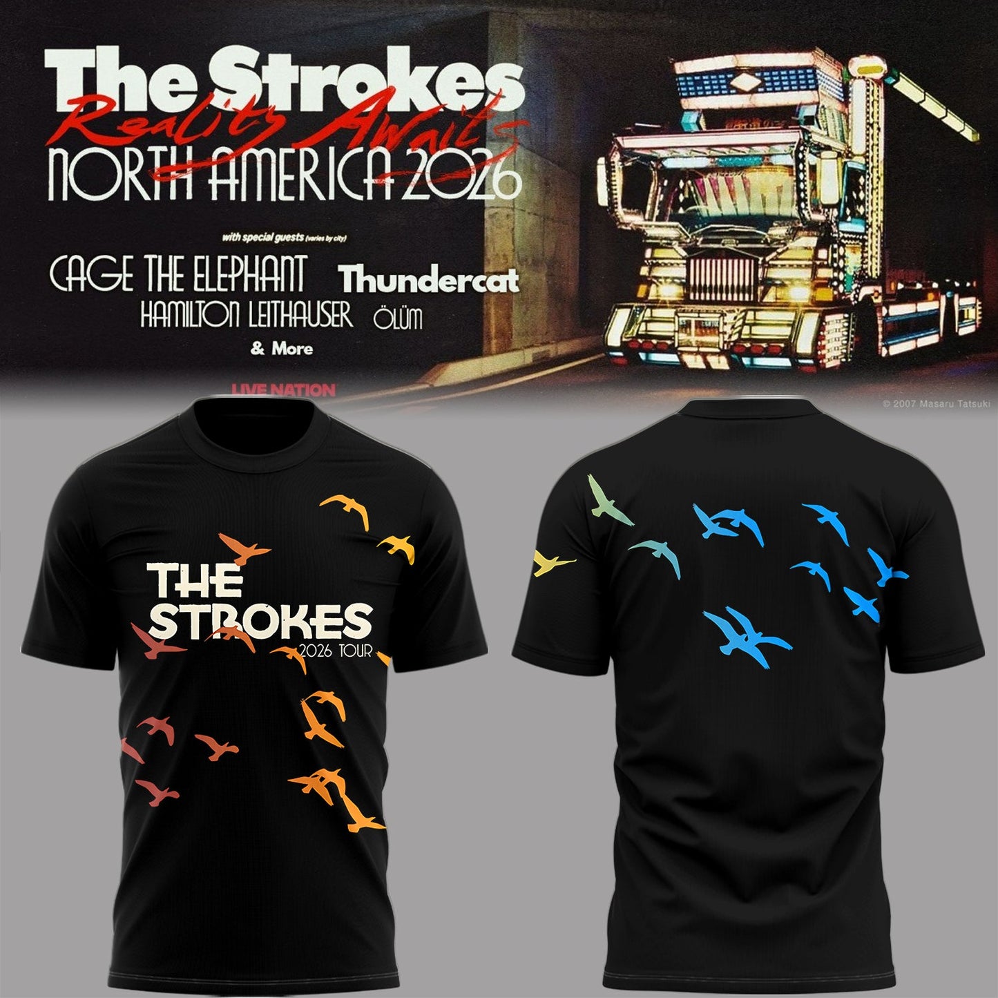 Limited Edition The Strokes Reality Awaits Tour 2026 TShirt