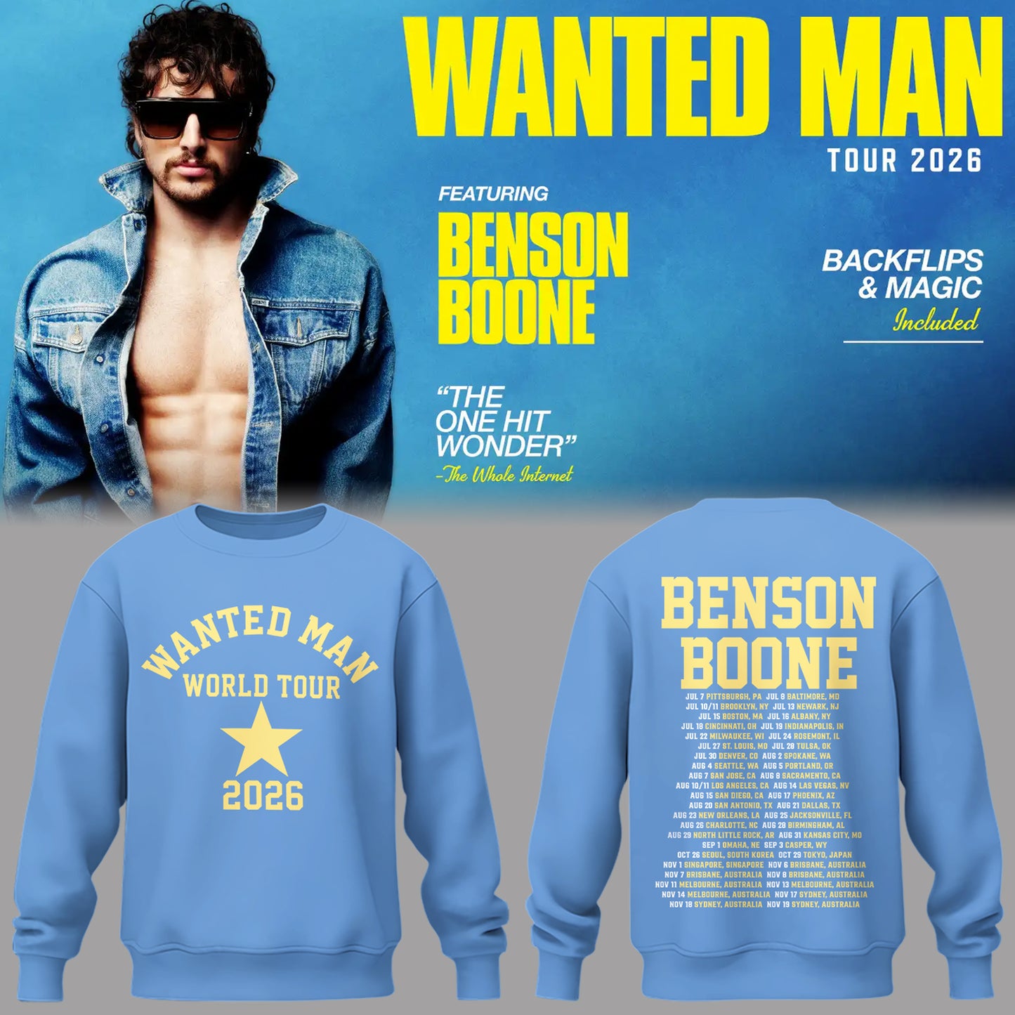 Limited Edition Wanted Man Tour 2026 Sweatshirt