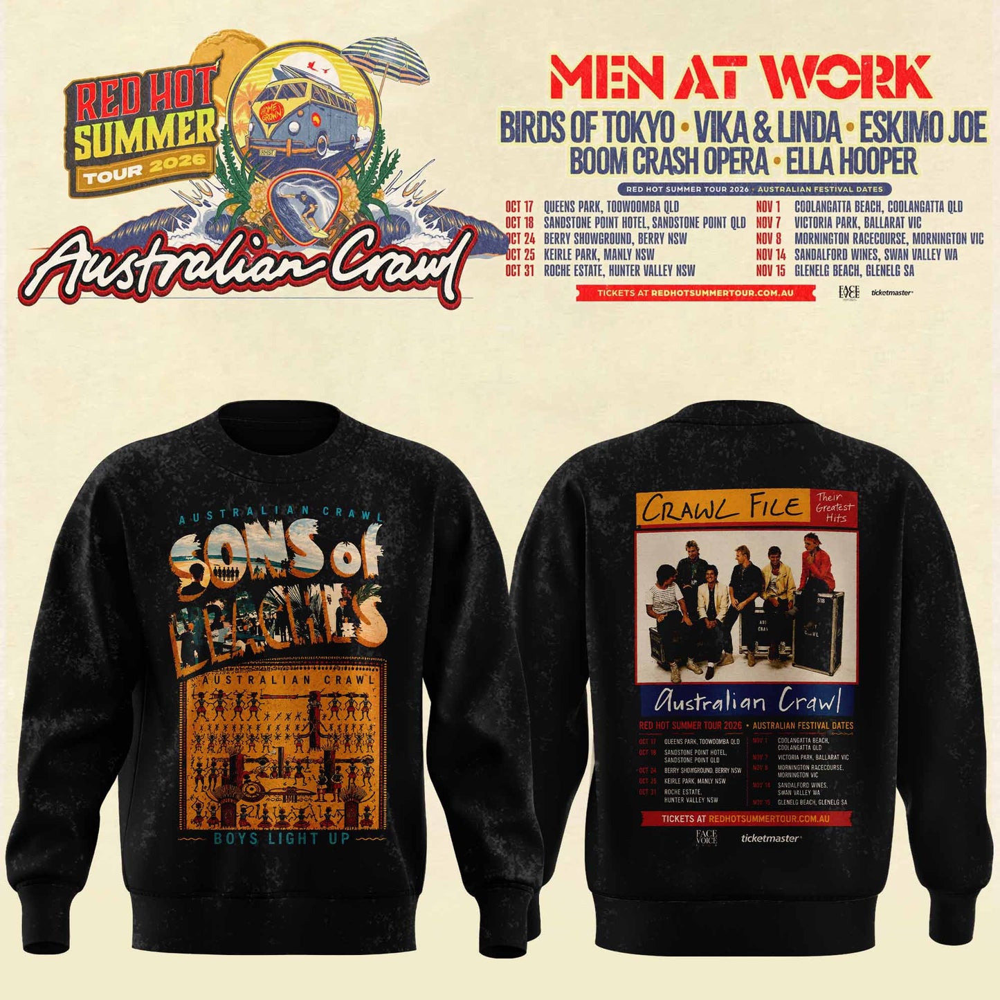 AUSTRALIAN CRAWL – RED HOT SUMMER TOUR 2026 SWEATER