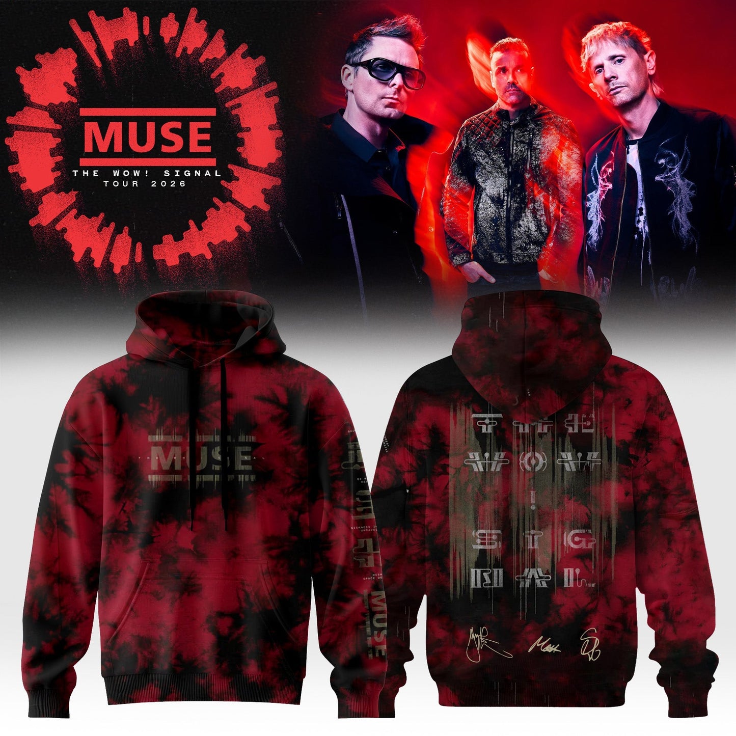 ,,,Muse The Wow! Signal Tour 2026 Limited Edition Signature – Hoodie