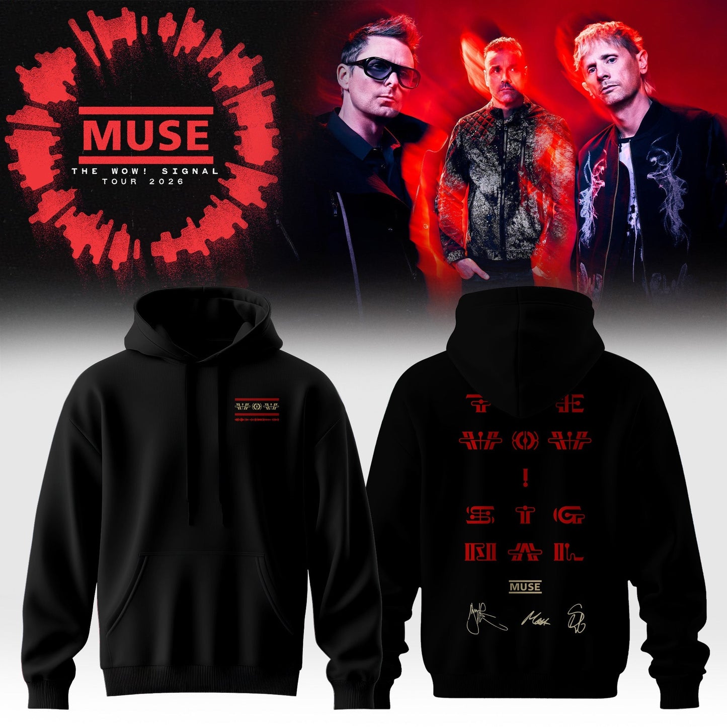 ,,,Muse The Wow! Signal Tour 2026 Limited Edition Signature – Hoodie