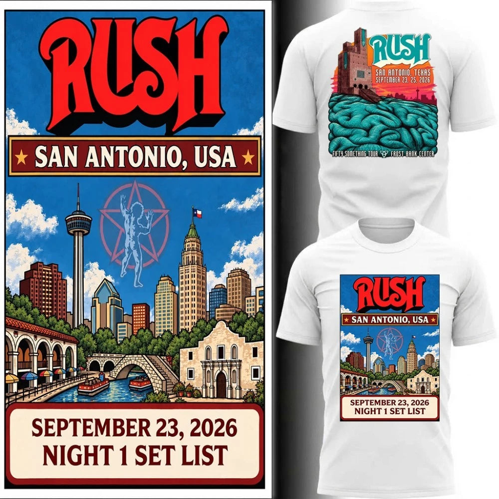 Rush San Antonio, USA Night 1 Set List September 23, 2026 Tshirt