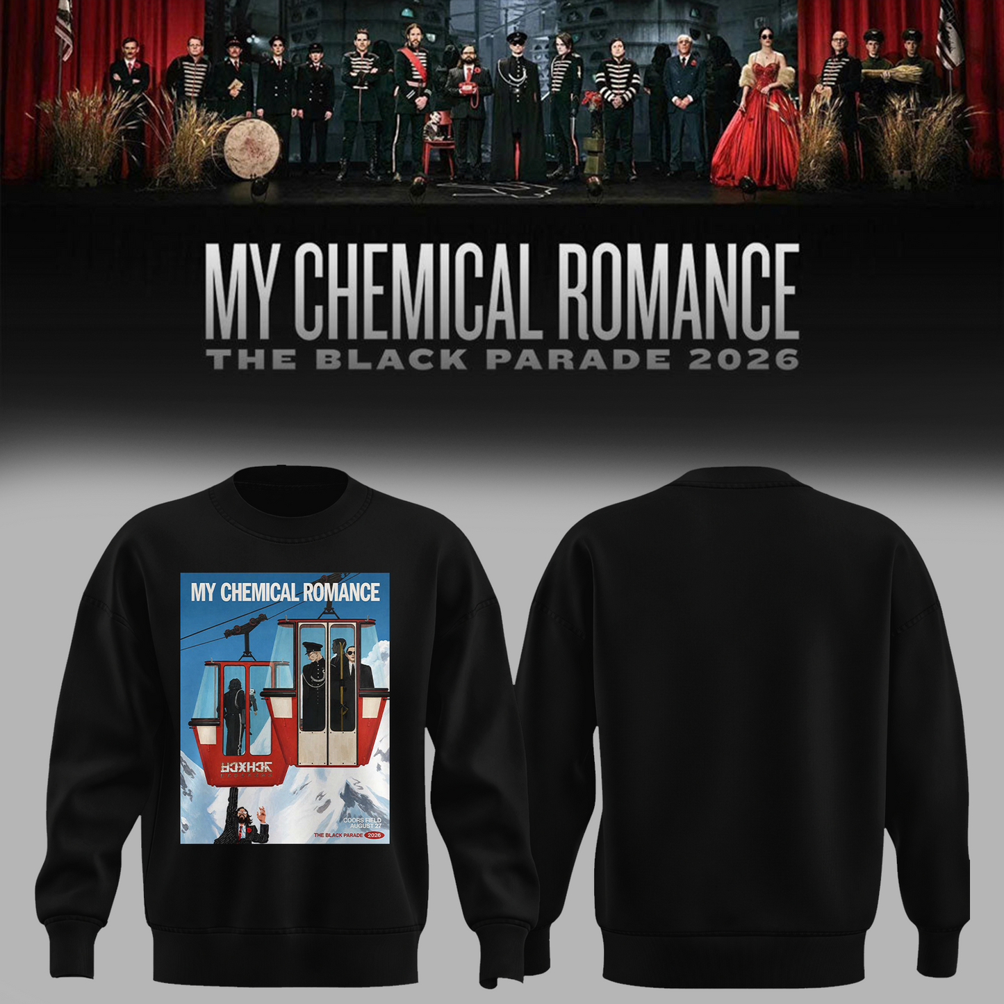 Limited Edition MCR Long Live The Black Parade Tour US 2026 At Denver Sweatshirt