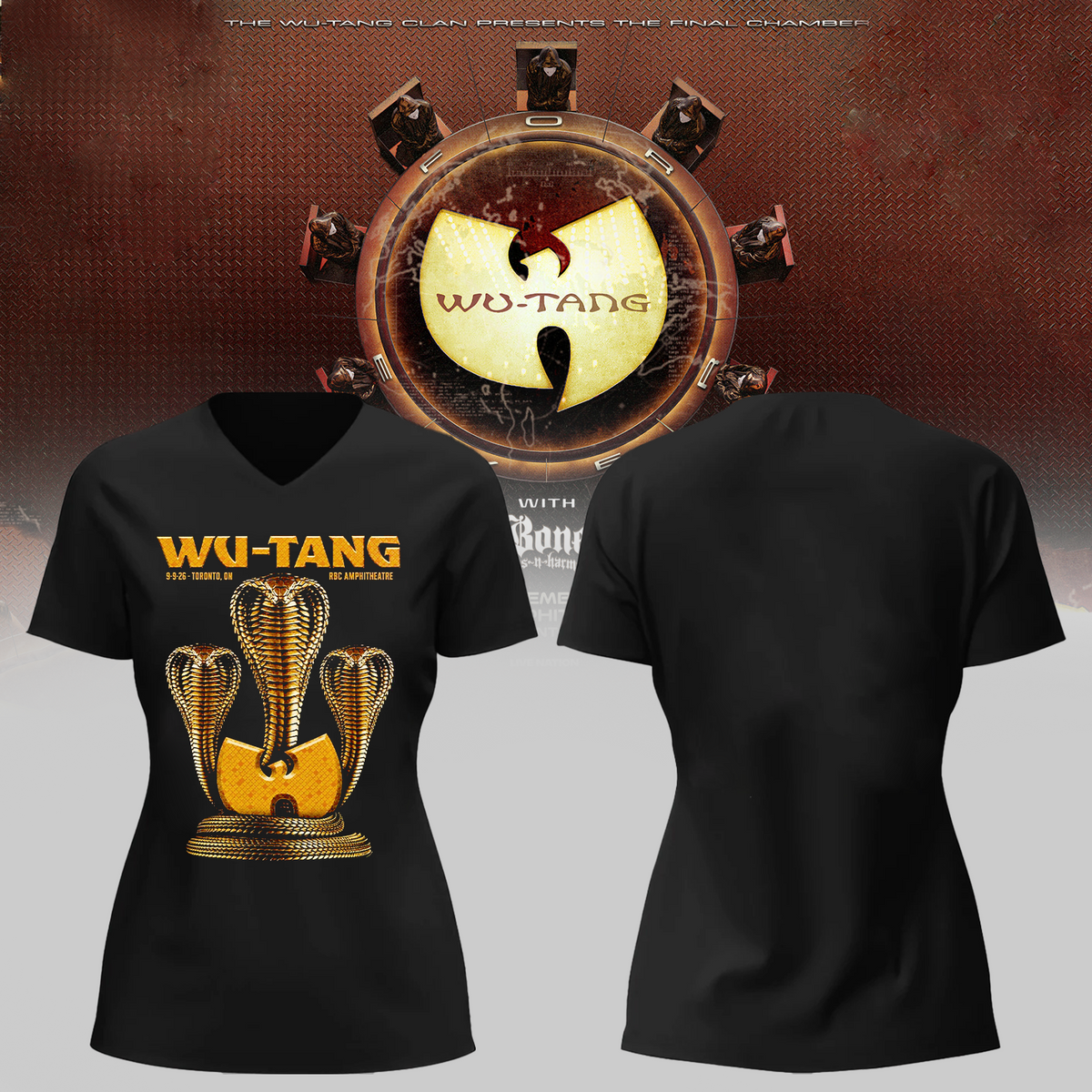Wu-Tang Clan Toronto ON 2026 Event Poster Live At RBC Amphitheatre On September 9 2026 Unisex V-neck