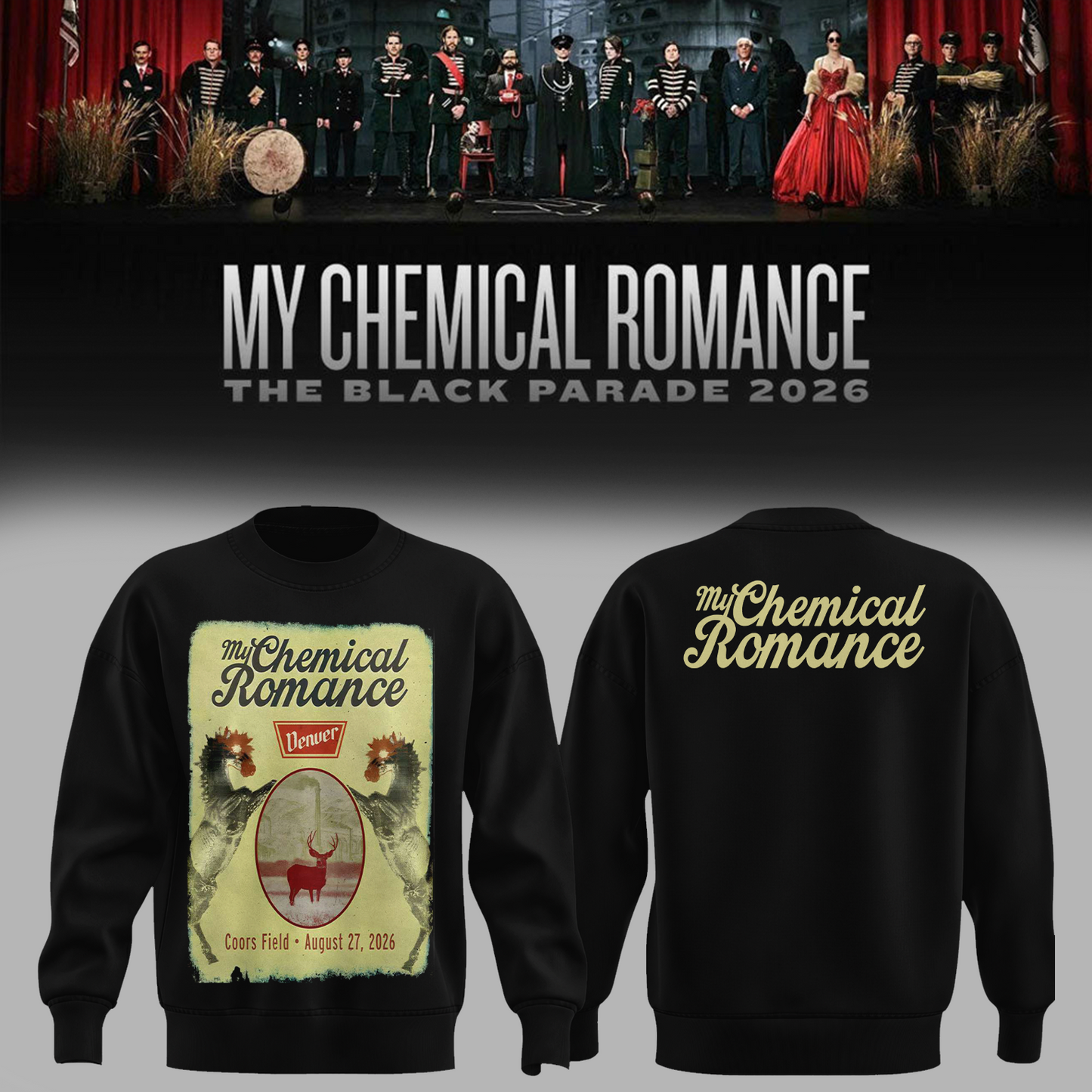 Limited Edition MCR Long Live The Black Parade Tour US 2026 At Denver Sweatshirt