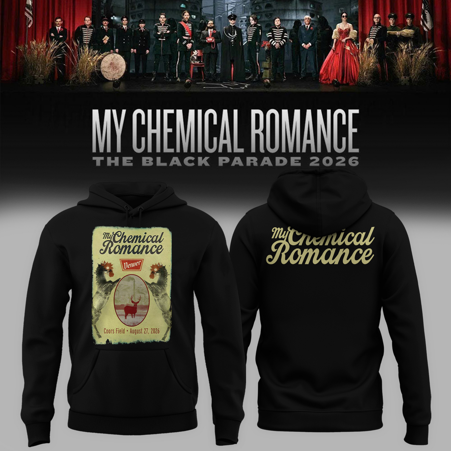 Limited Edition MCR Long Live The Black Parade Tour US 2026 At Denver Hoodie