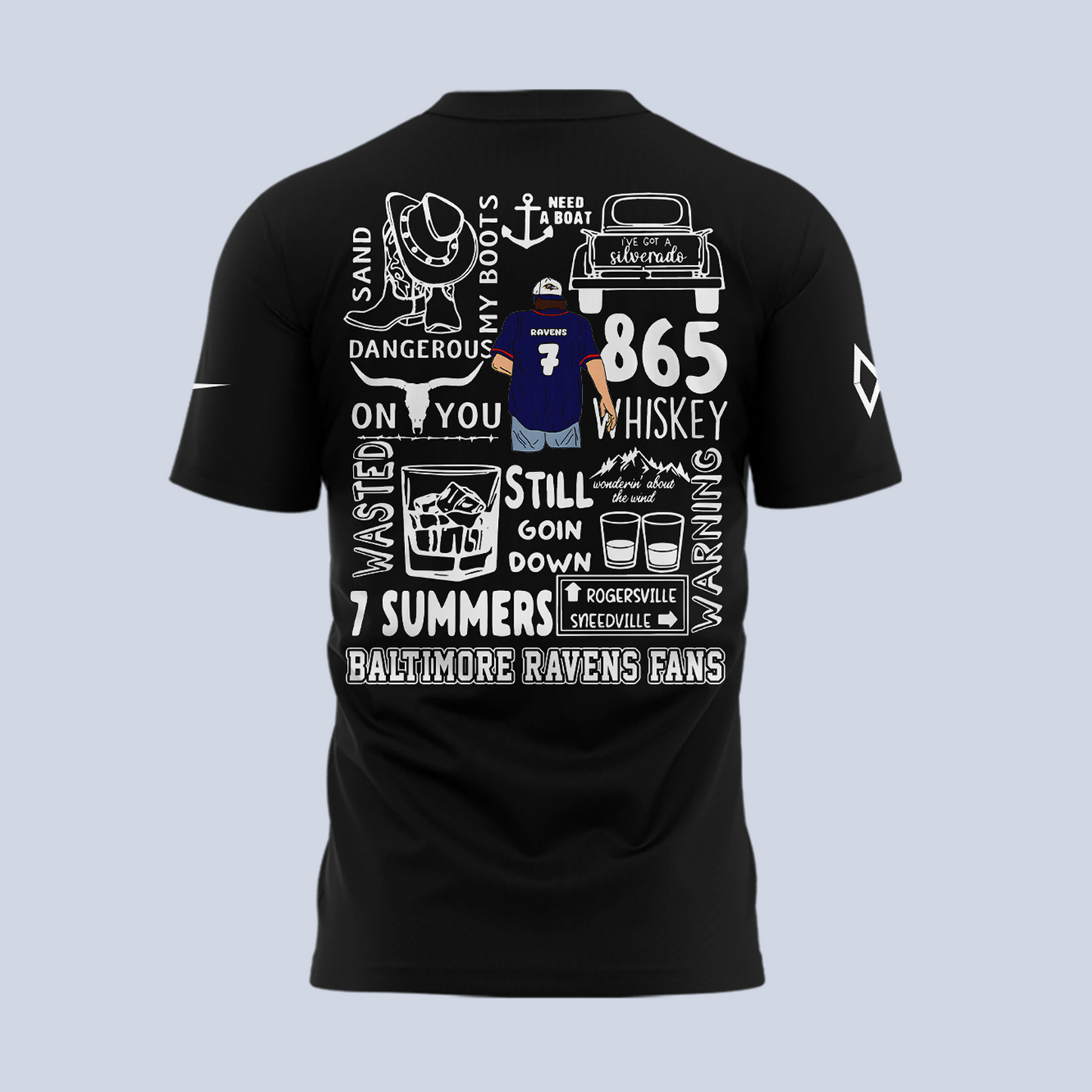 Limited Edition Baltimore Ravens x Morgan Wallen Black Tshirt
