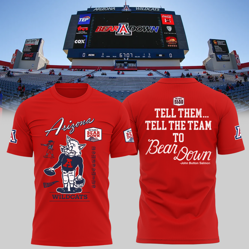 Limited Edition Arizona Wildcats 100 Years Bear Down T-shirt