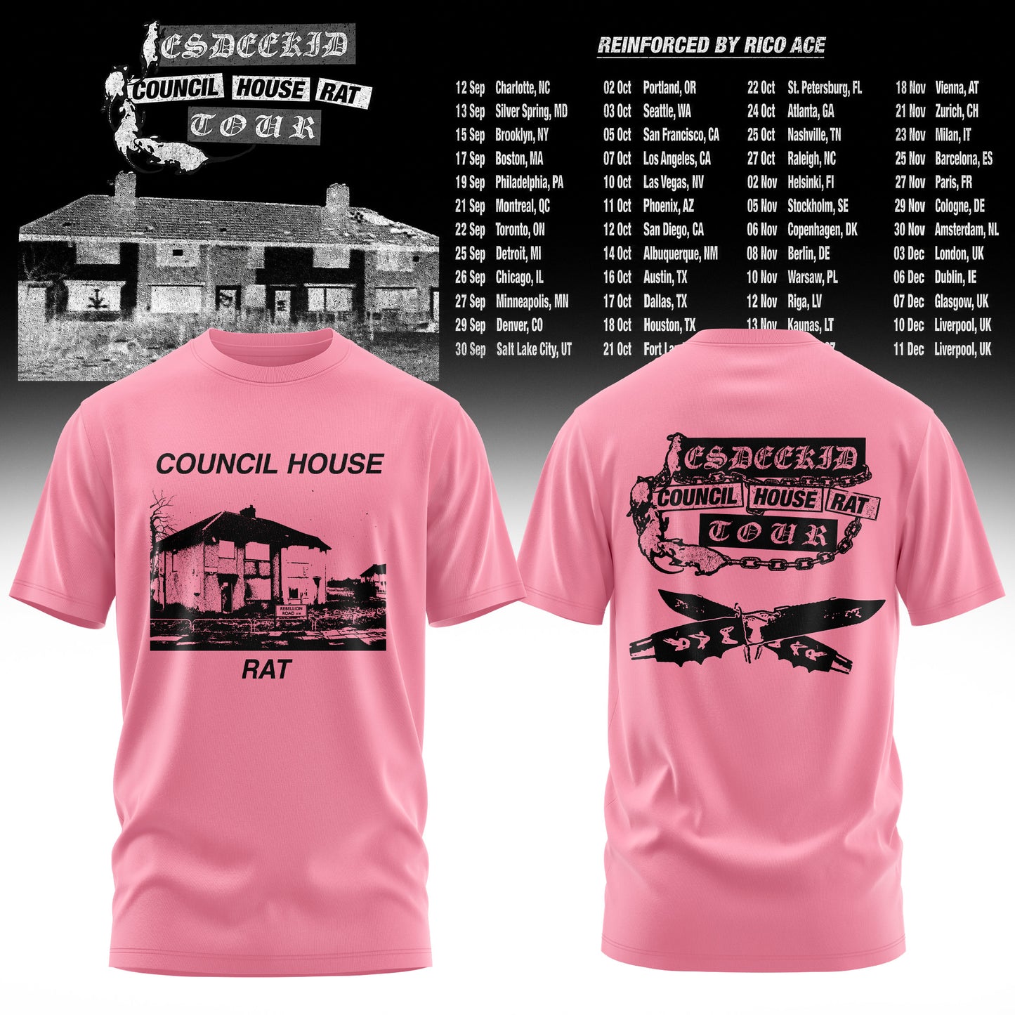 Council House Rat Tour Vintage Washed Graphic Tee