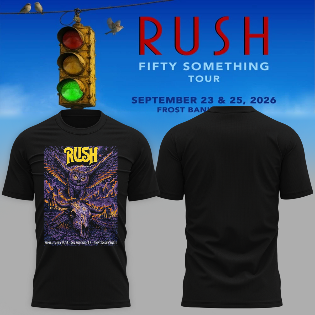 RUSH San Antonio Texas 2026 Fifty Something Tour T-Shirt