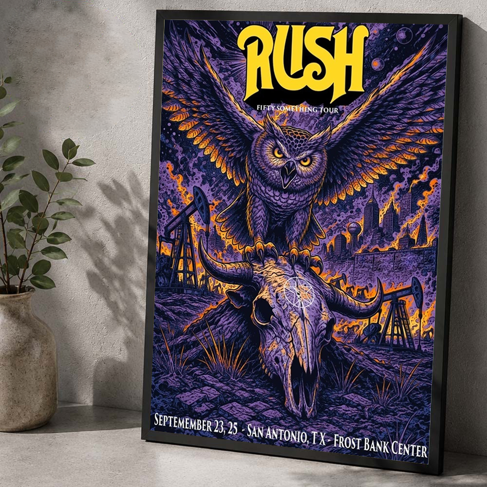 RUSH San Antonio Texas 2026 Fifty Something Tour Poster
