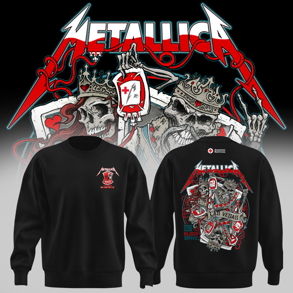 MTLC X American Red Cross 2026 Blood Drive Las Vegas Life Burns Faster Two Sided Sweater