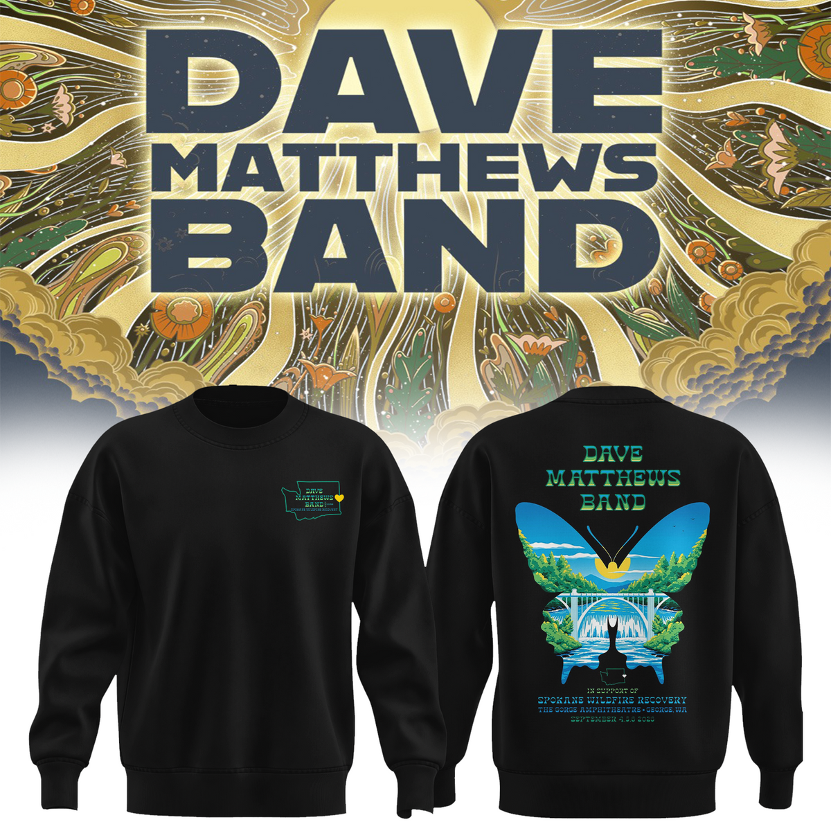 Dave Matthews Band George WA 2026 Gig Poster Live At The Gorge On September 4 5 6 2026 Sweater