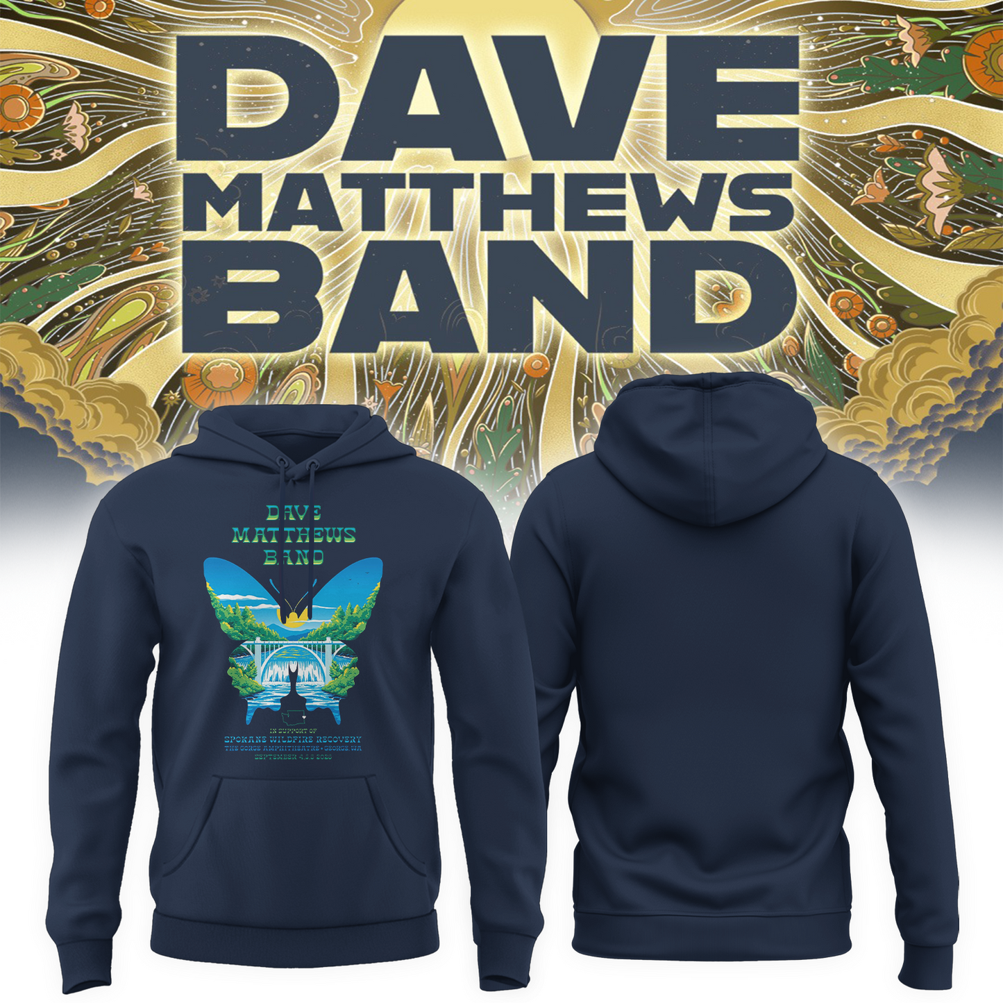 Dave Matthews Band George WA 2026 Gig Poster Live At The Gorge On September 4 5 6 2026 Hoodie