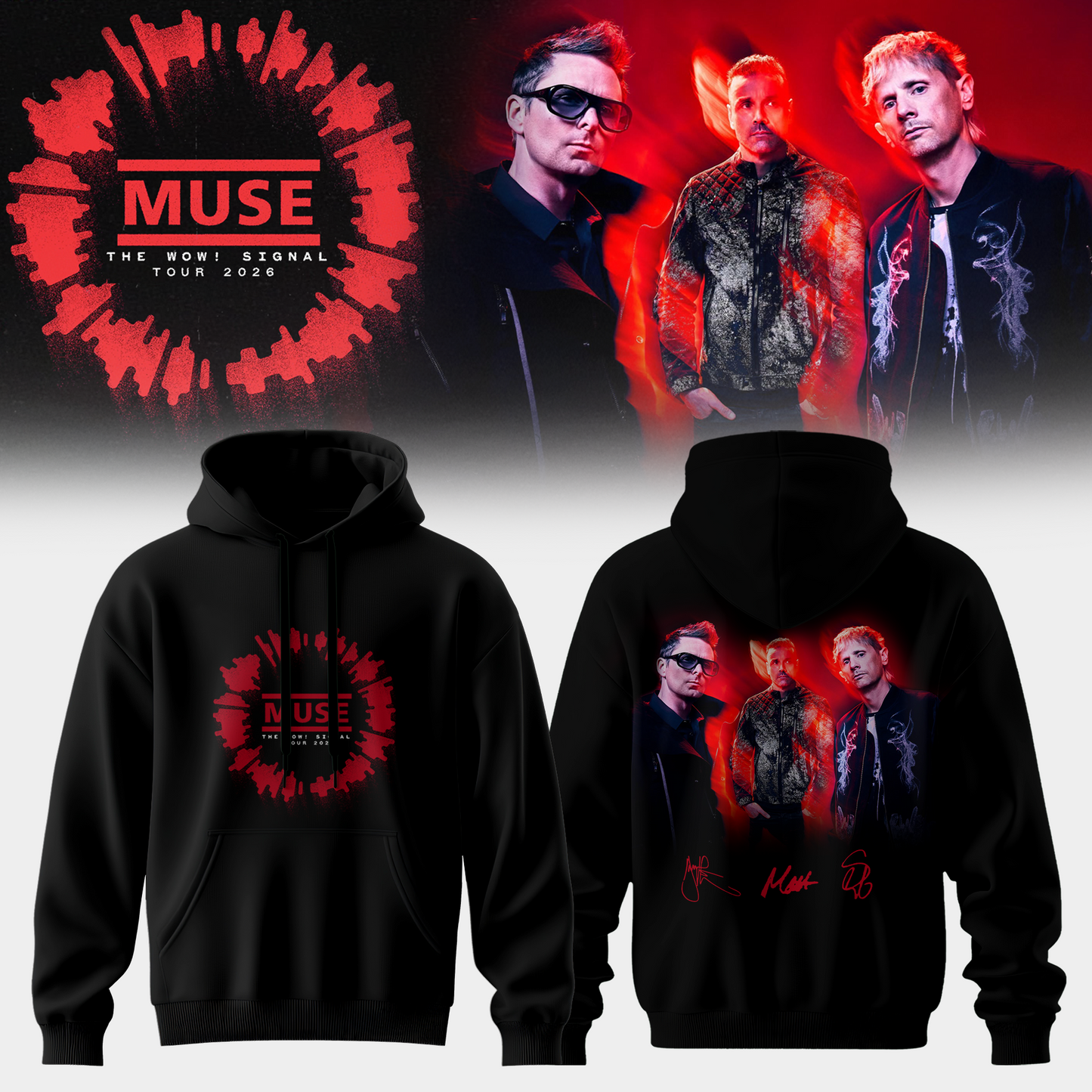 ,,,Muse The Wow! Signal Tour 2026 Limited Edition Signature – Hoodie